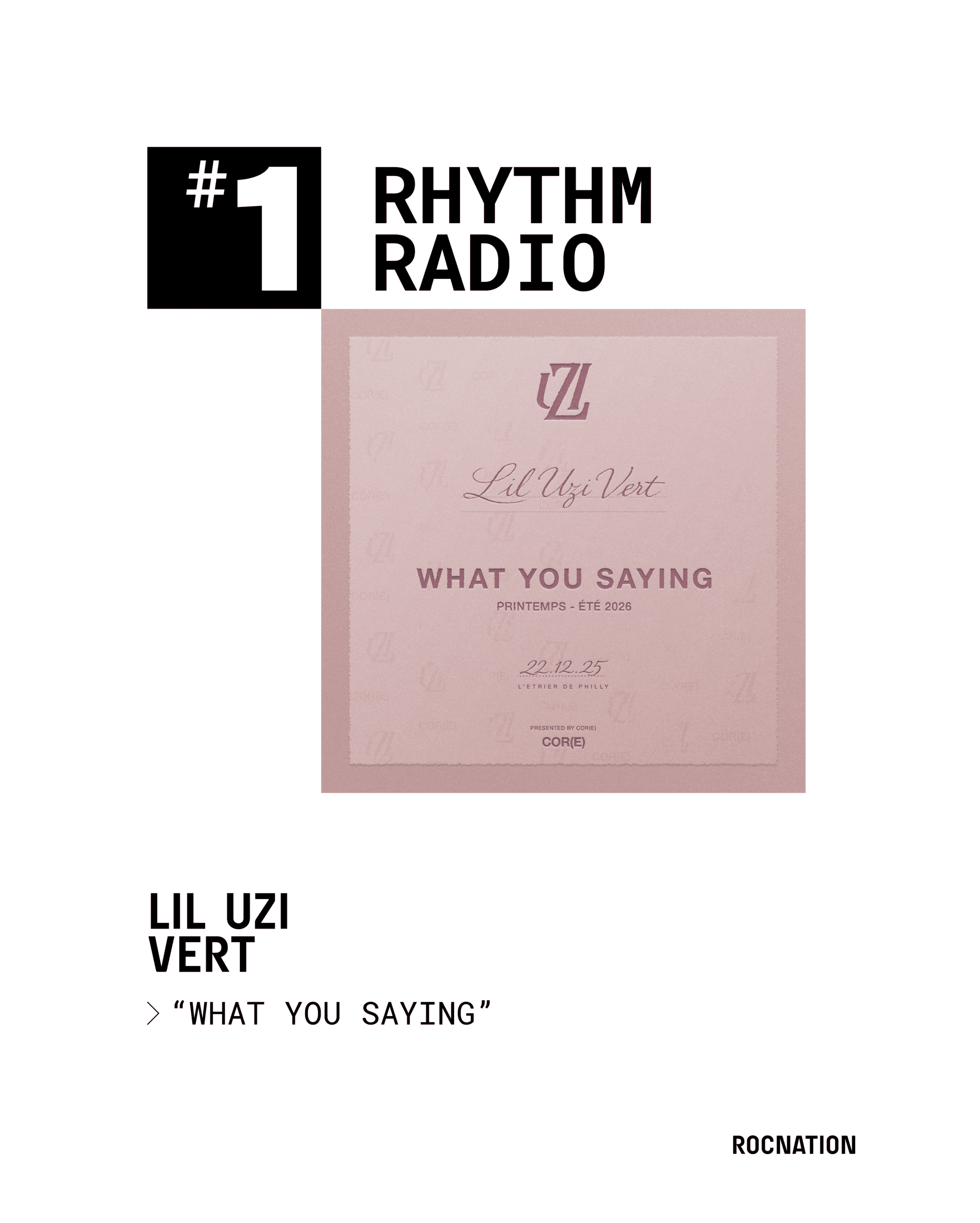 Lil Uzi Vert's 'What You Saying' Dominates Rhythm Radio at #1