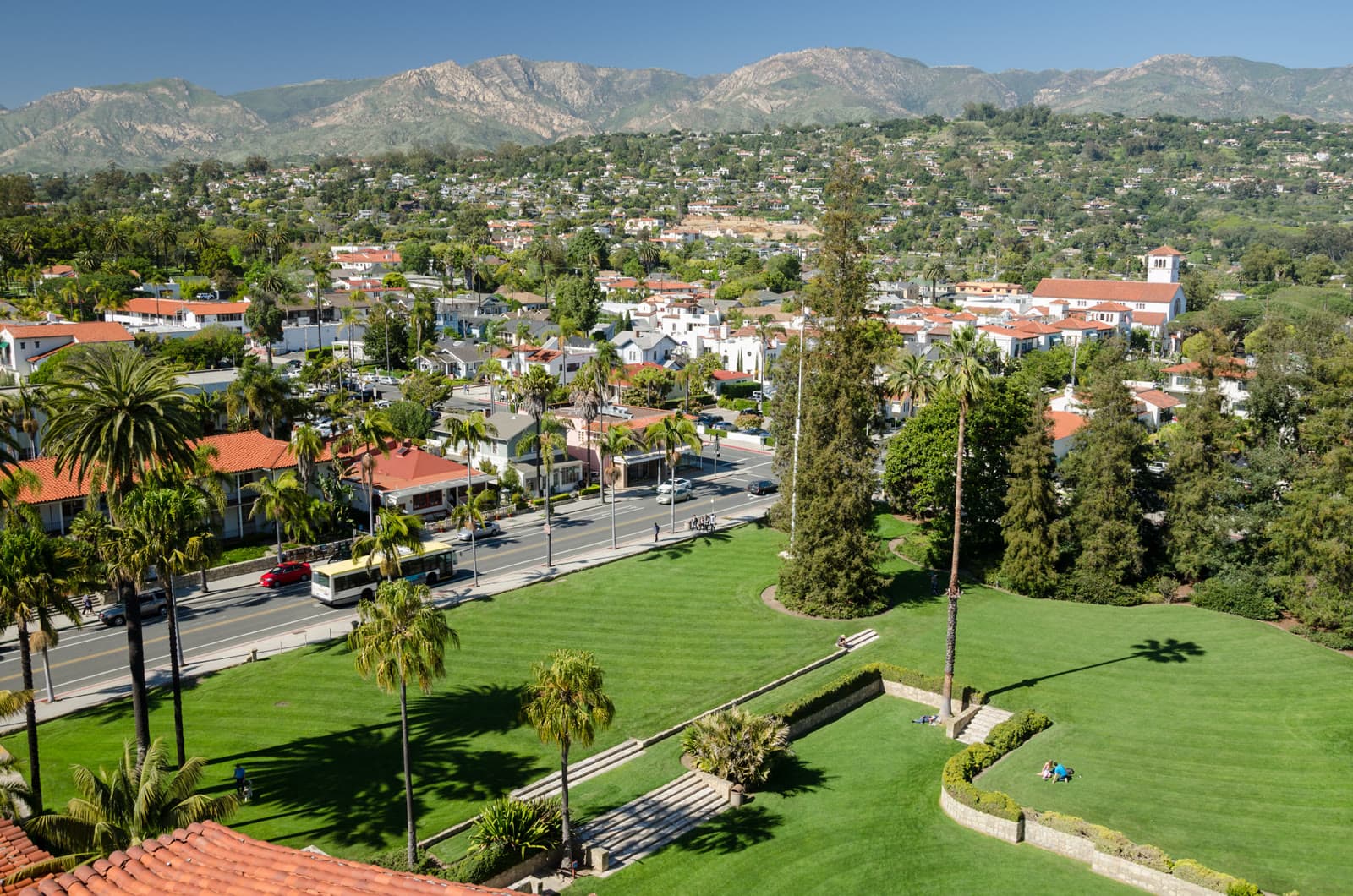 The red-tile roofs of santa barbara below the santa ynez mountains: Rockstarr Media is casting new faces in Santa Barbara