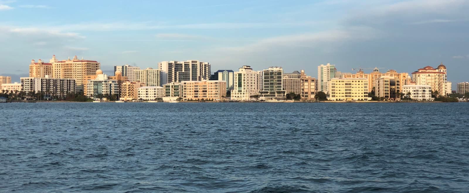The Sarasota bayfront skyline across the water: Rockstarr Media is casting new faces in Sarasota