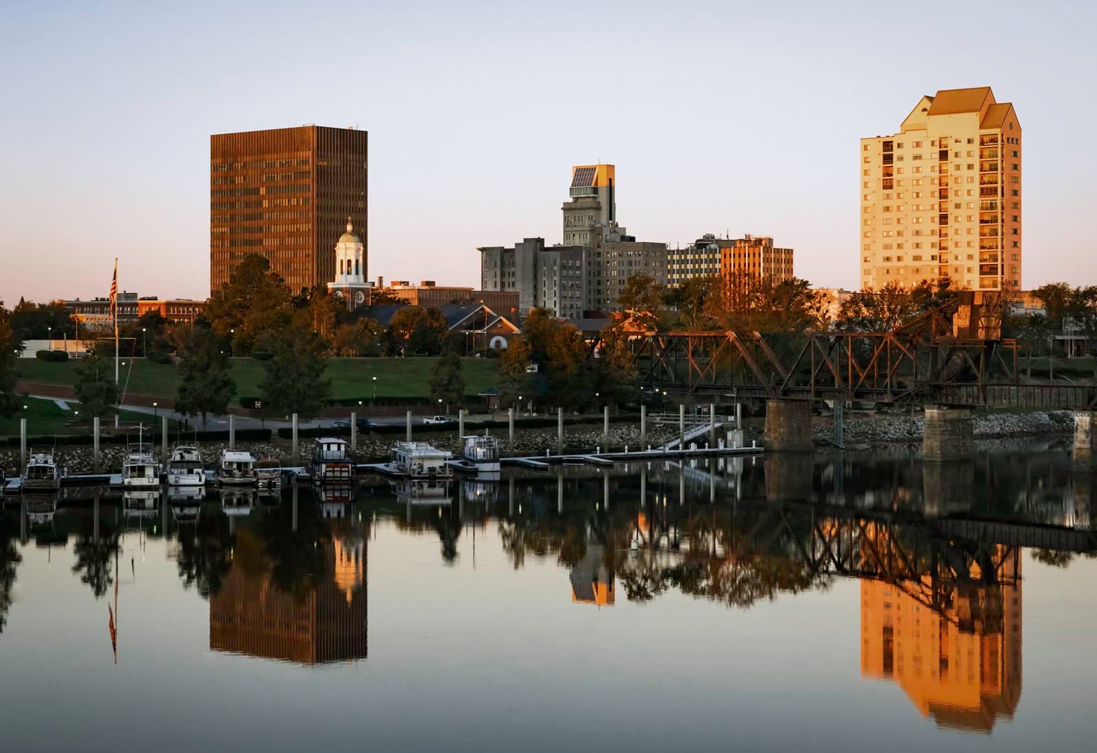 Downtown Augusta reflected in the Savannah River: Rockstarr Media is casting new faces in Augusta