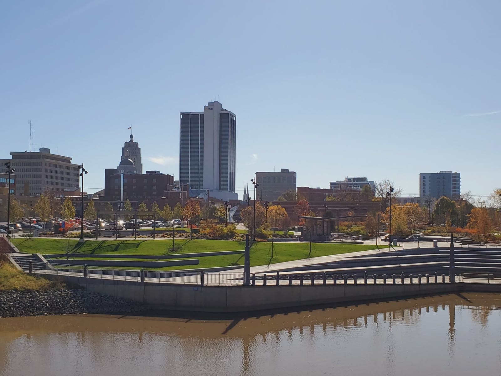 Downtown Fort Wayne from Promenade Park on the St. Marys River: Rockstarr Media is casting new faces in Fort Wayne