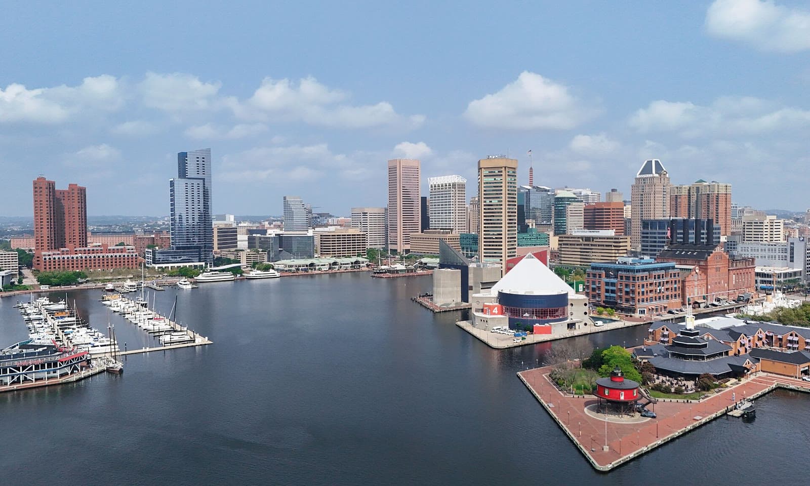 The Inner Harbor and the downtown Baltimore skyline from above: Rockstarr Media is casting new faces in Baltimore