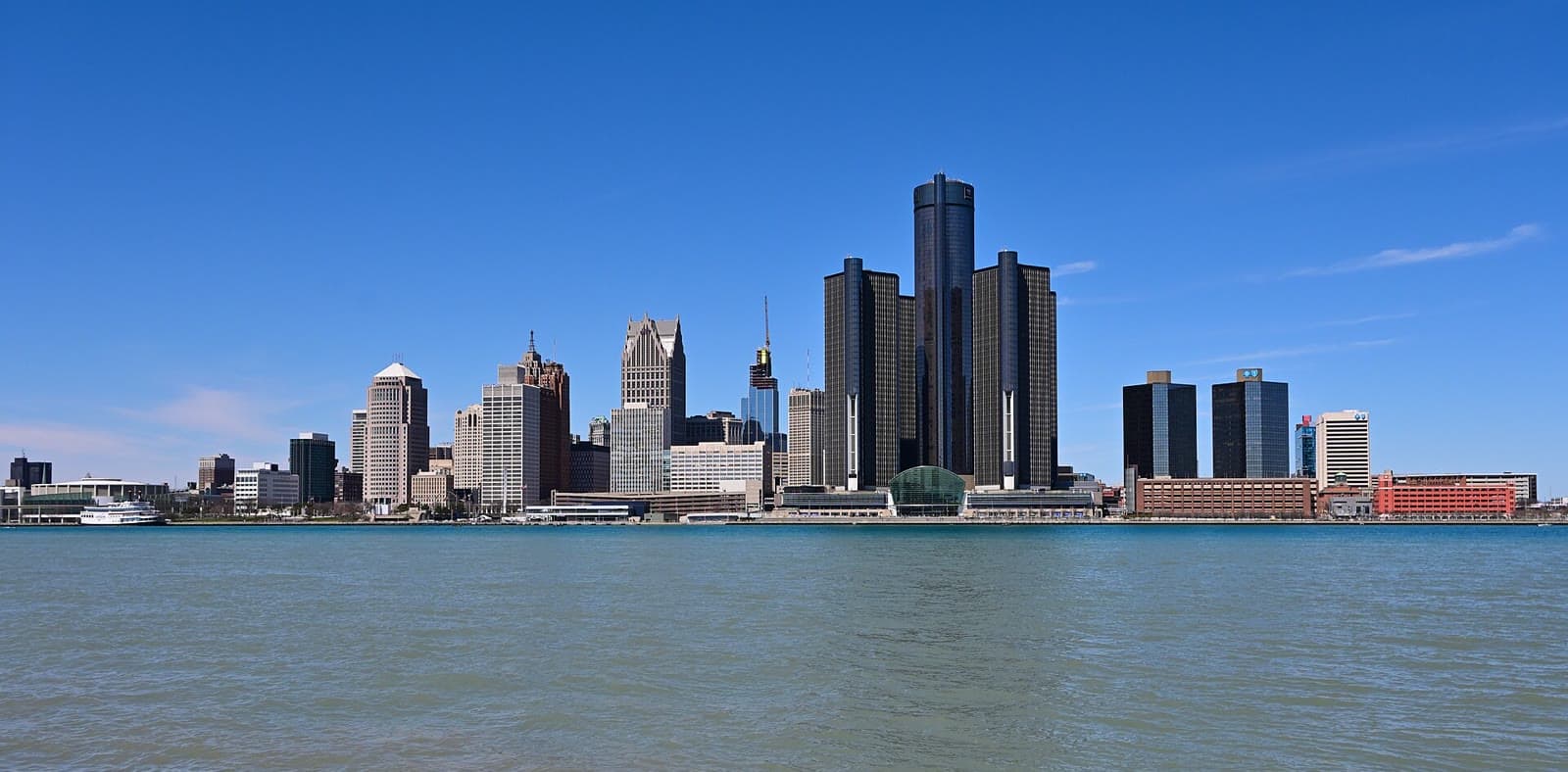 The downtown Detroit skyline and the Renaissance Center across the Detroit River: Rockstarr Media is casting new faces in Detroit
