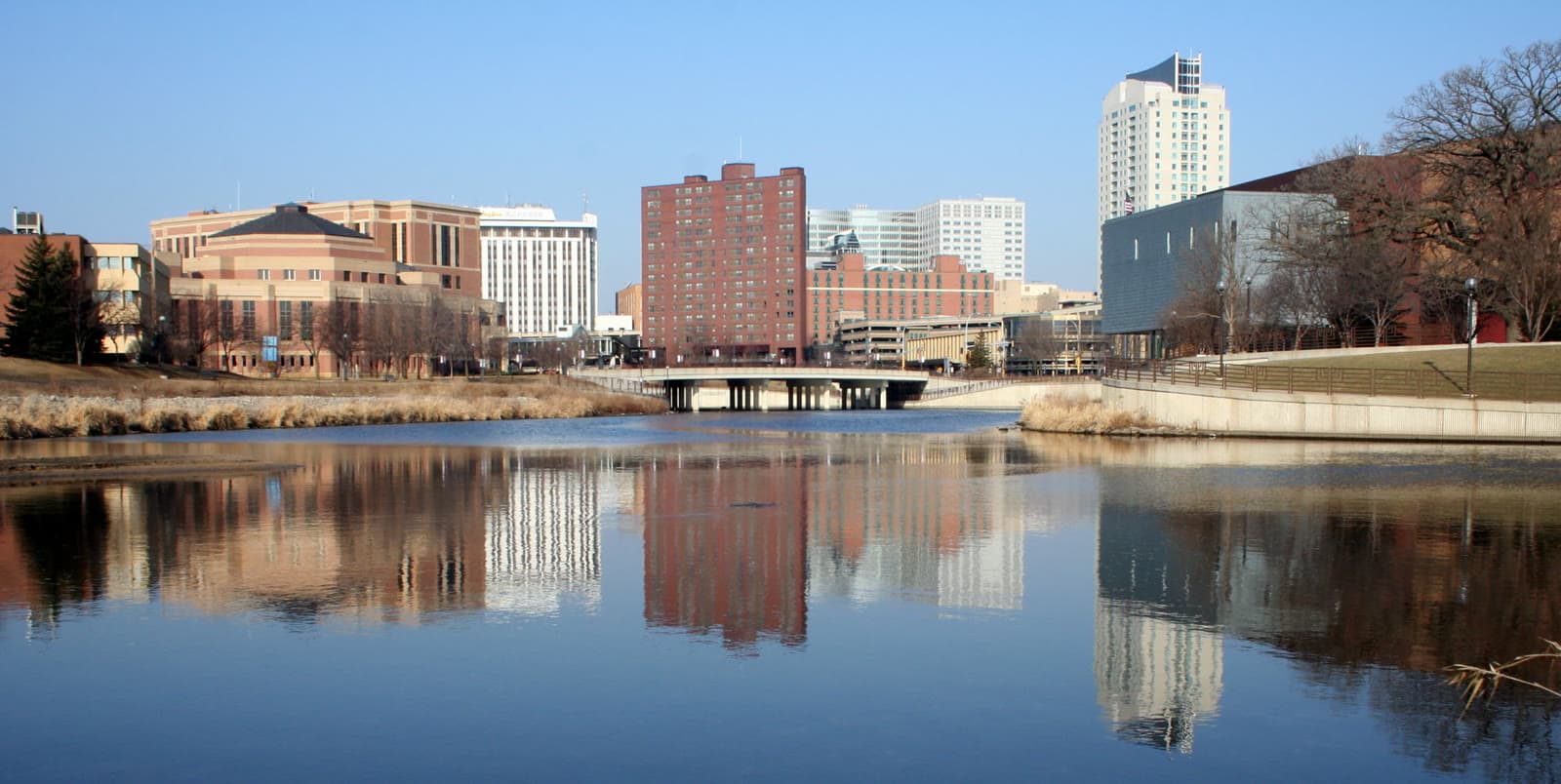 Downtown Rochester reflected in the Zumbro River: Rockstarr Media is casting new faces in Rochester