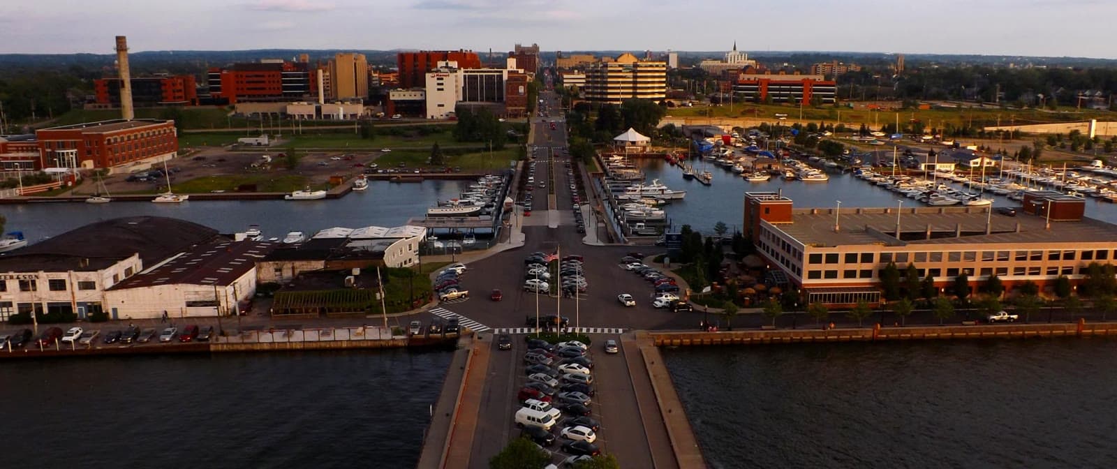 The Erie Bayfront and State Street from Dobbins Landing: Rockstarr Media is casting new faces in Erie