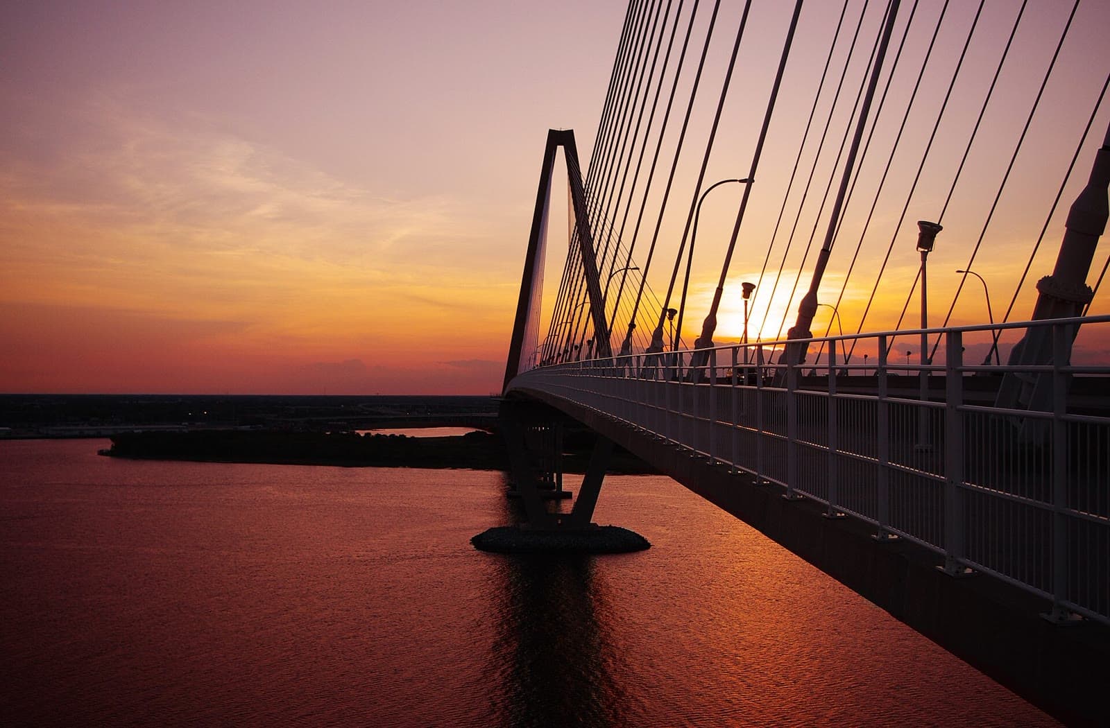 The Arthur Ravenel Jr. Bridge over the Cooper River at sunset: Rockstarr Media is casting new faces in Charleston