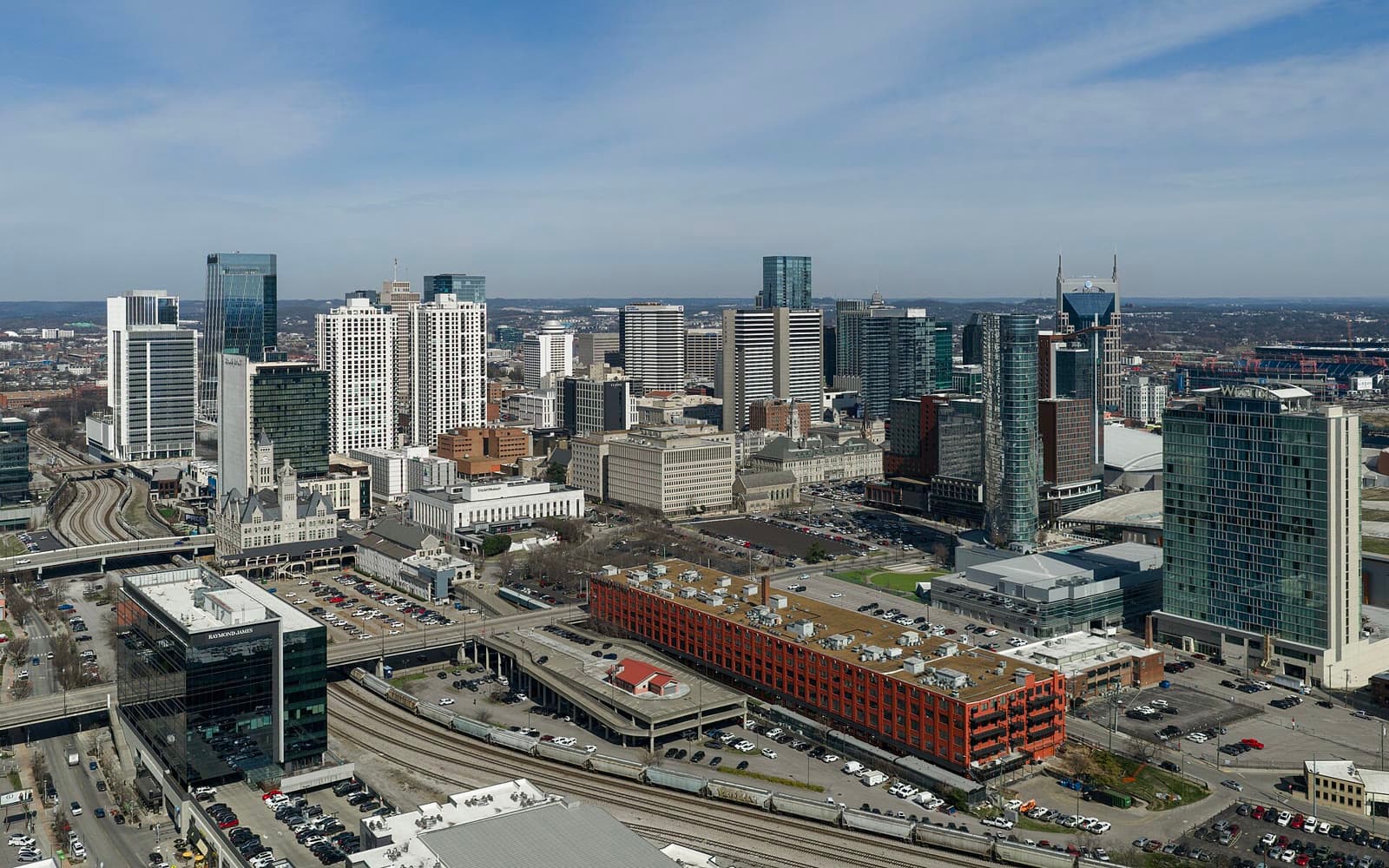 Downtown Nashville and the Gulch seen from above: Rockstarr Media is casting new faces in Nashville