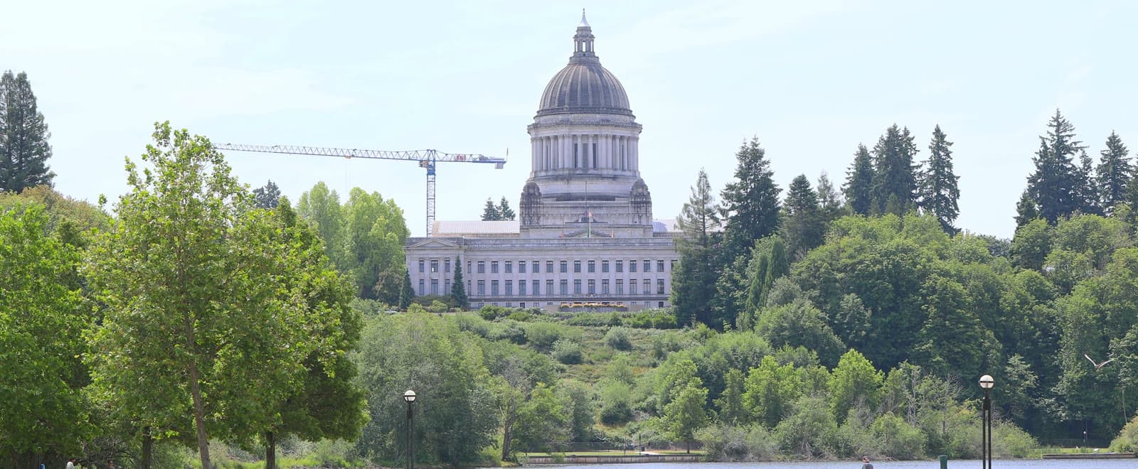 The Washington State Capitol above Capitol Lake: Rockstarr Media is casting new faces in Olympia