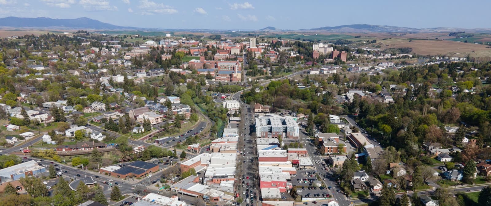 Downtown Pullman and the WSU campus above the Palouse hills: Rockstarr Media is casting new faces in Pullman