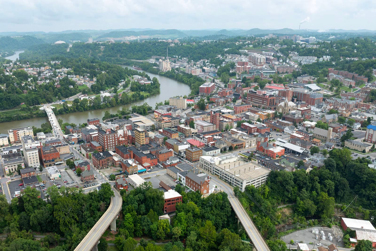 Downtown Morgantown above the Monongahela River: Rockstarr Media is casting new faces in Morgantown