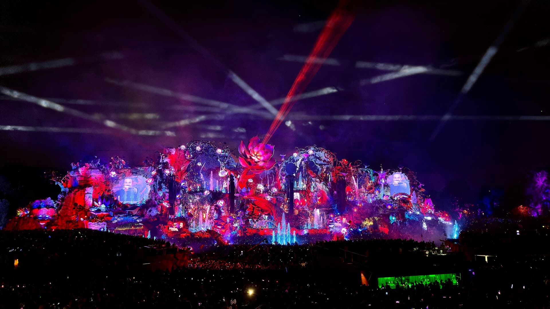 Festival main stage at night