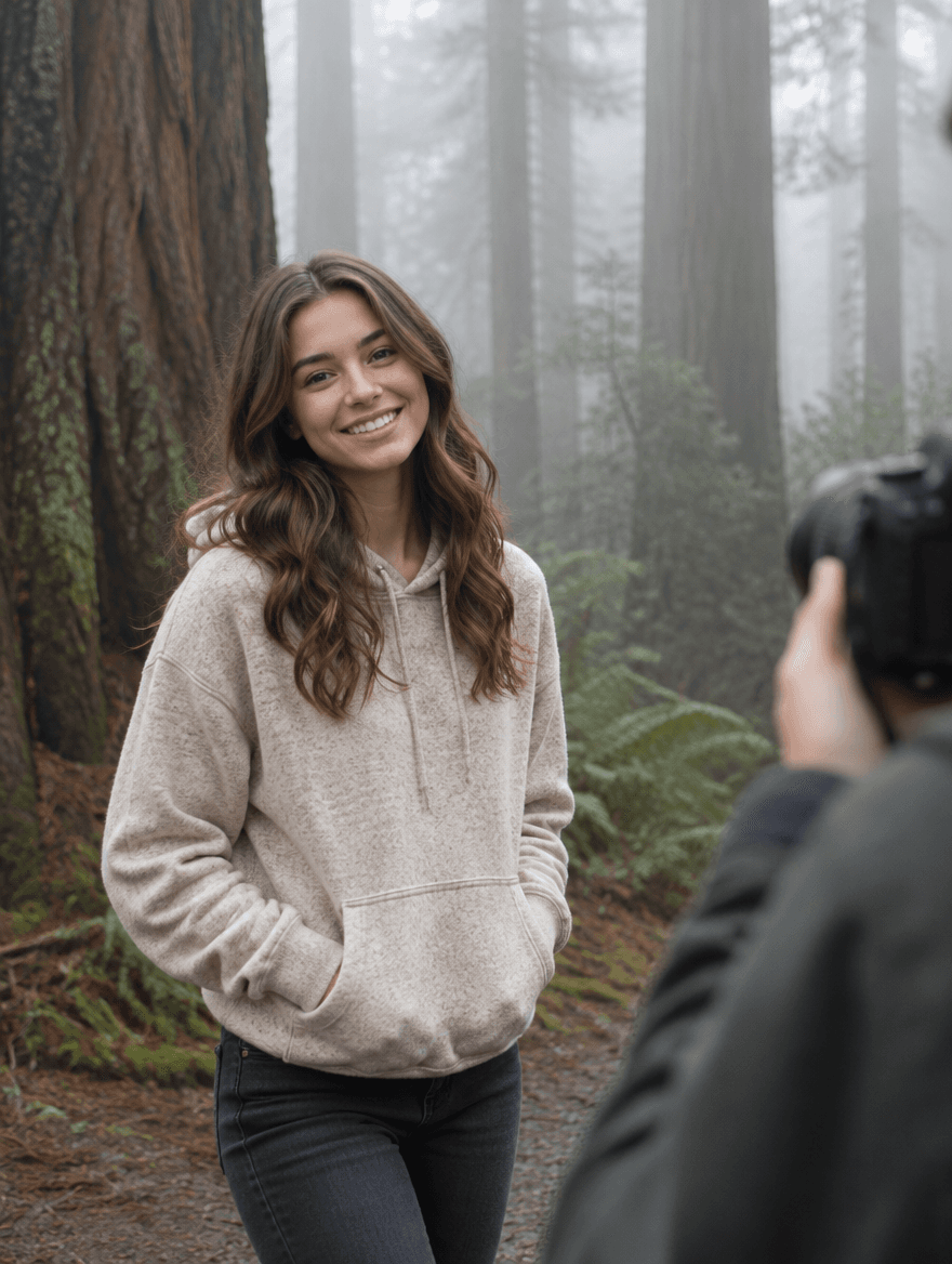 A new face at a photoshoot in Arcata, California