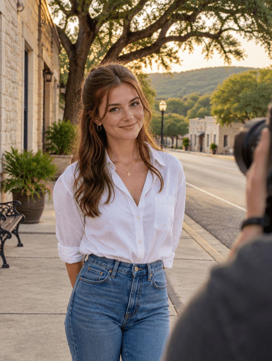 A new face at a photoshoot in Kerrville, Texas