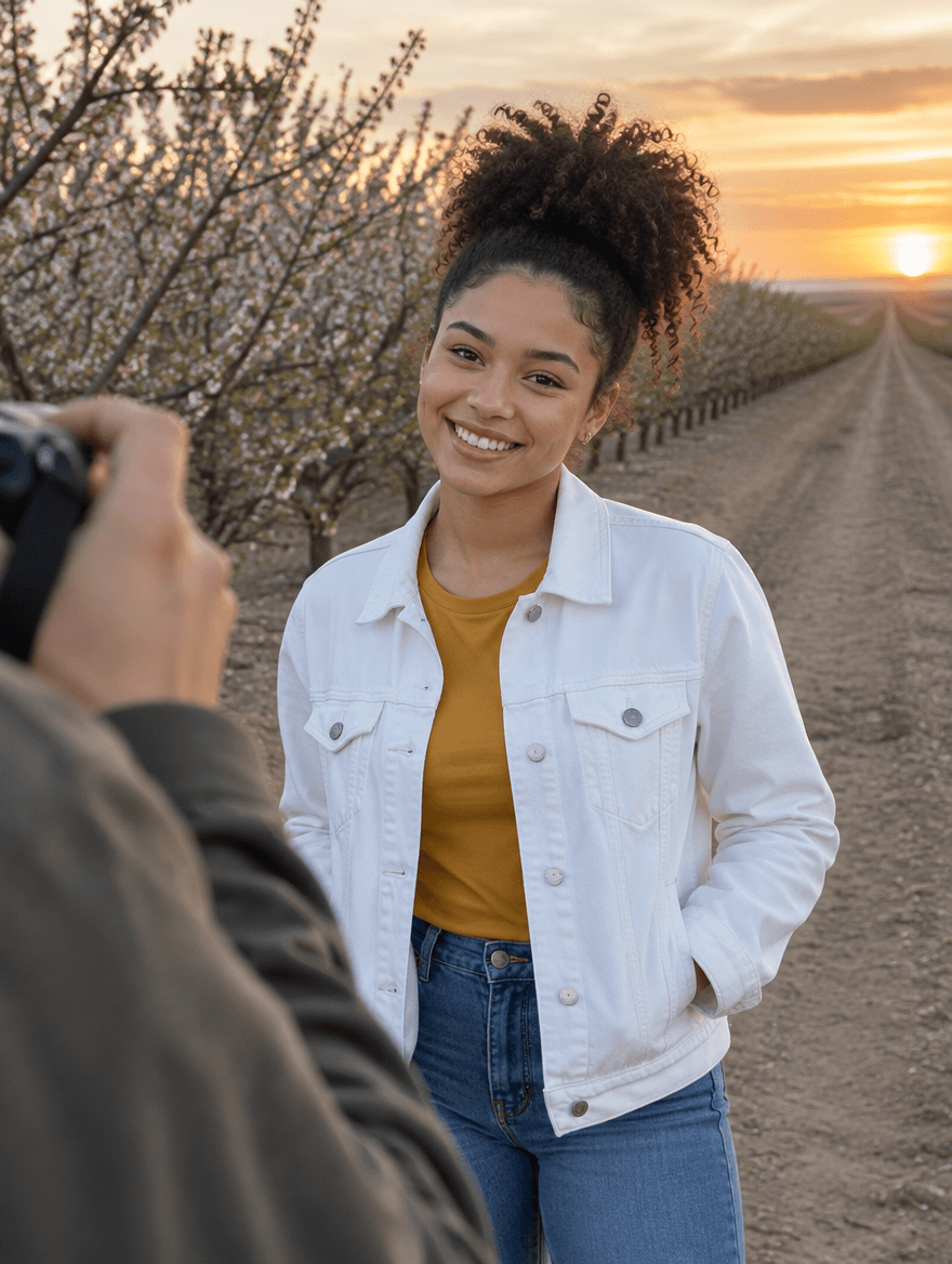 A new face at a photoshoot in Merced, California