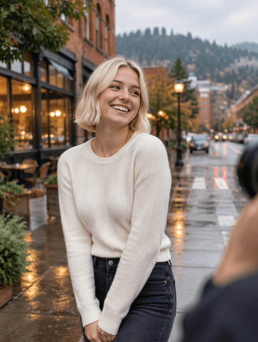 A new face at a photoshoot in Portland, Oregon