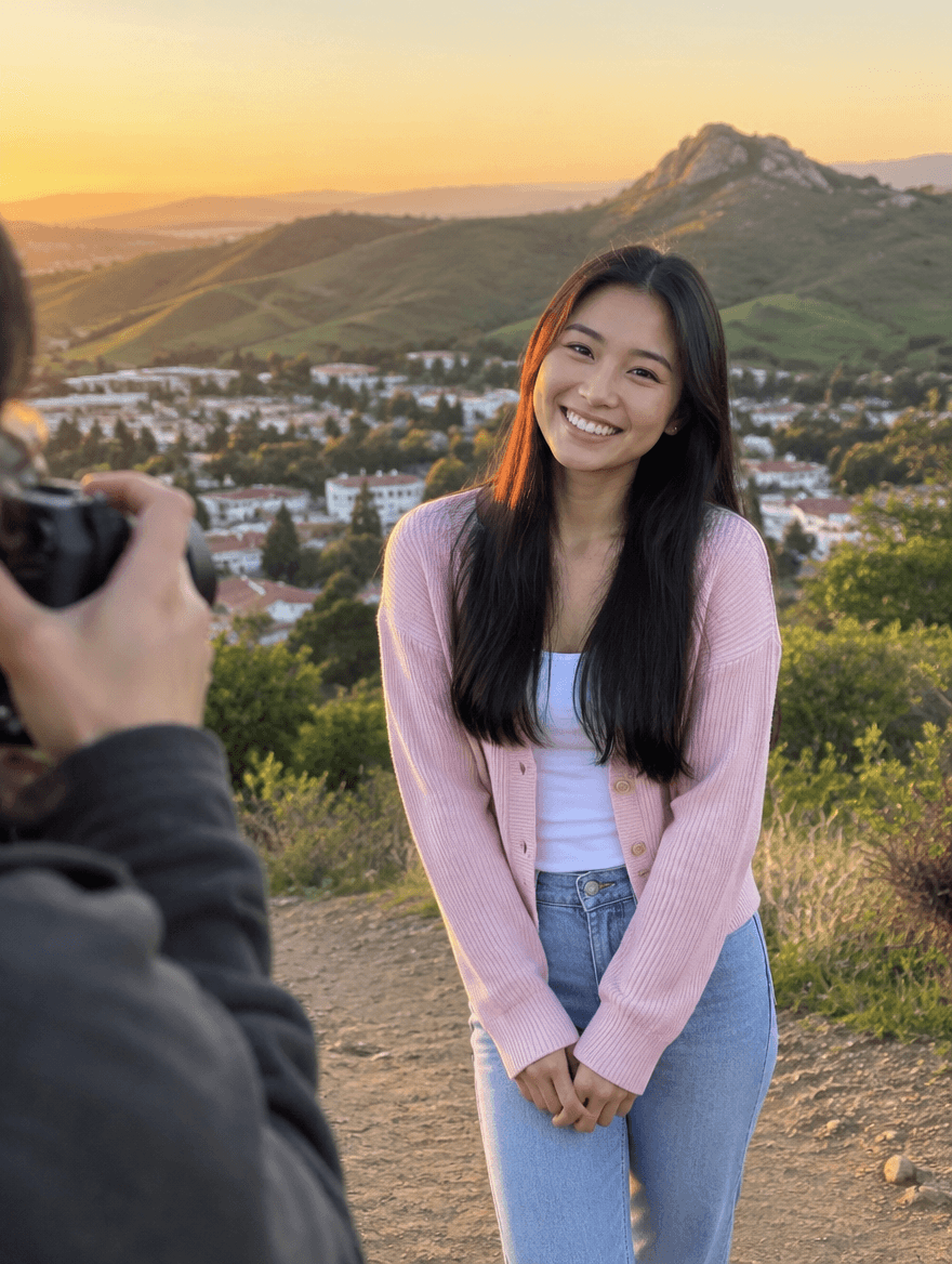A new face at a photoshoot in San Luis Obispo, California