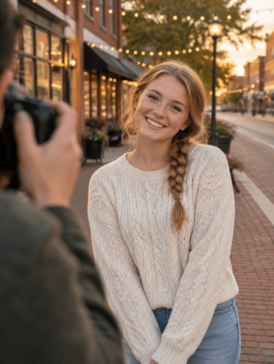 A new face at a photoshoot in Stillwater, Oklahoma