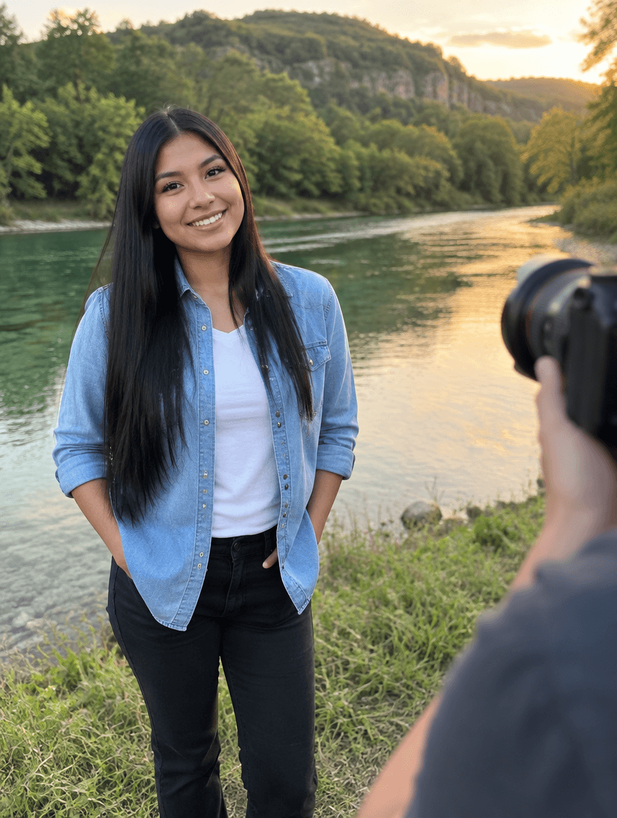 A new face at a photoshoot in Tahlequah, Oklahoma