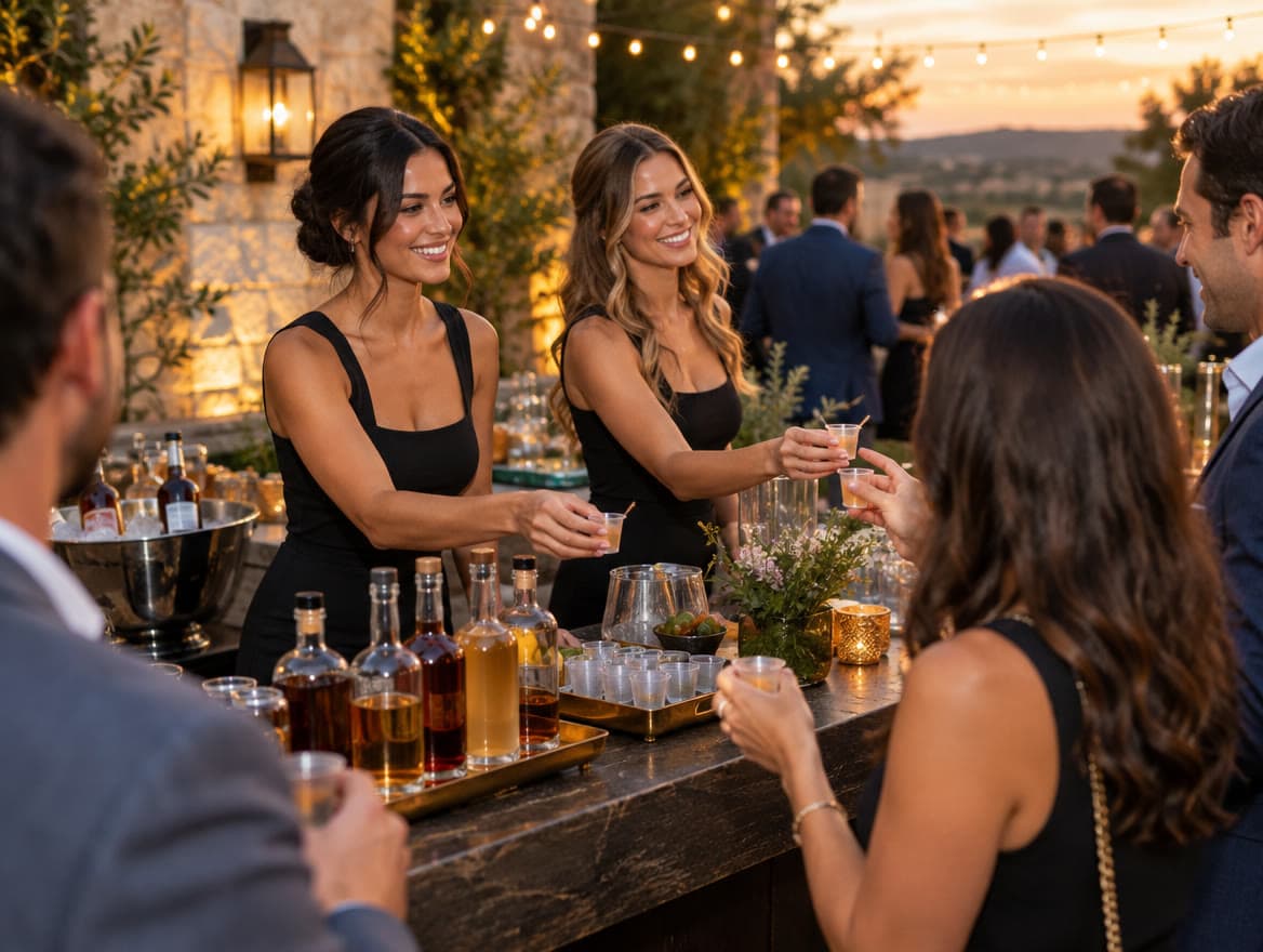 TABC-certified promotional models serving tastings at a beverage sampling event in San Antonio